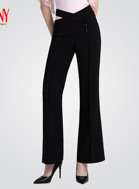 NY纳艺高腰微喇女裤国标舞训练服摩登舞下装黑色修身摩登裤23208K