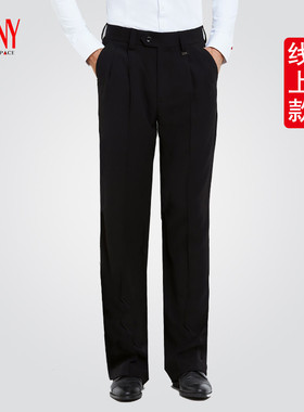 NY纳艺男士舞蹈裤拉丁舞裤摩登舞国标舞交际舞黑色阔腿裤男21108K