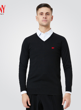 NY纳艺长袖针织衫秋冬保暖V领纯色毛衣男女同款专业舞蹈服23109S