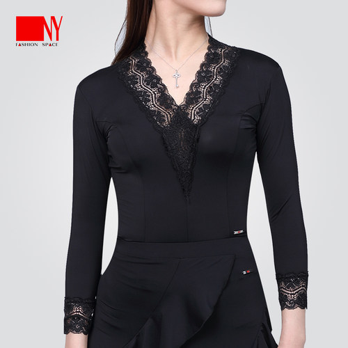 ny纳艺摩登舞女长袖练功服比赛服
