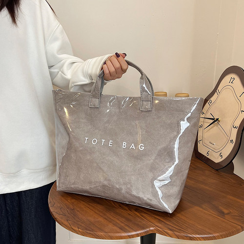 新款杜邦纸托特包透明高级果冻包