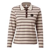 2026新款 上衣打底衫 洋气长袖 妈妈装 条纹恤女春秋装 啄木鸟女士衬衫