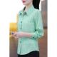 新款 春秋季 中年妈妈洋气雪纺衬衣显瘦上衣 女士长袖 啄木鸟条纹衬衫