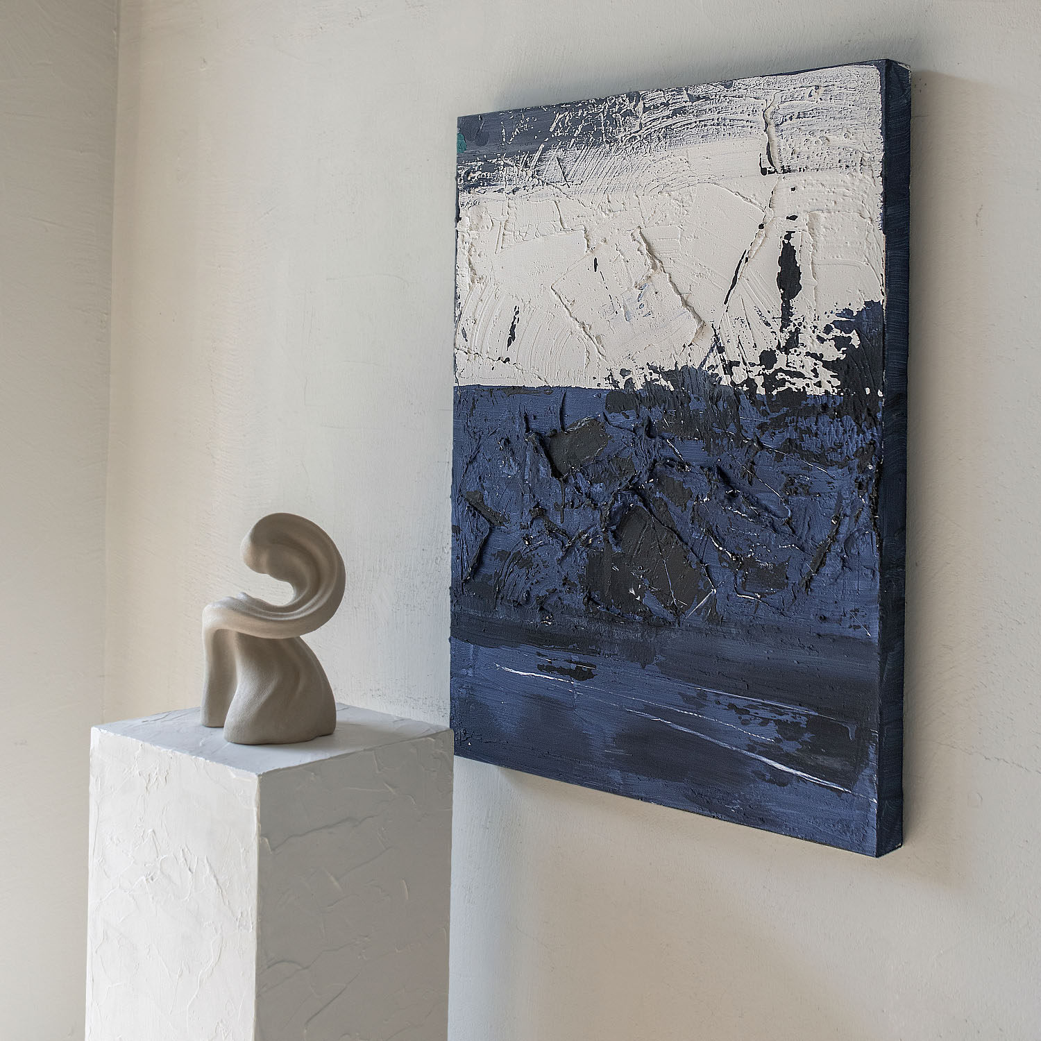 【已售】jellypaint原作孤品《冰川》| 客厅纯手绘油画玄关肌理画