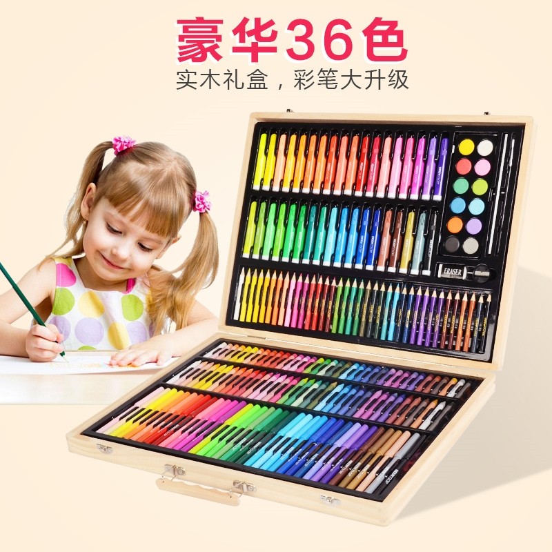 Children's painting tools set brush gift box watercolor pens在類目 玩具/童車/益智/積木/模型, 學習/實驗/繪畫文具, 文具禮盒/繪畫套裝中 - 來自Buy2taobao.com提供專業的淘寶代購服務