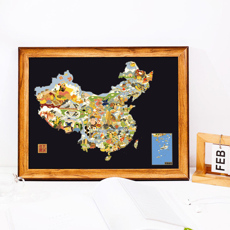 地图拼图冰箱贴礼盒版图片