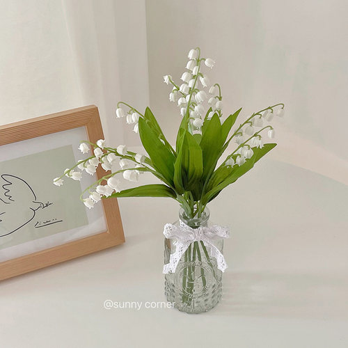 小清新仿真铃兰花装饰花束摆件