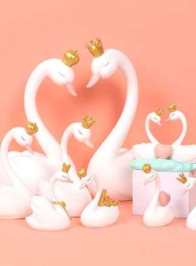 情侣天鹅情人节树脂工艺品家居卧室客厅玄关摆件汽车摆件礼品礼物