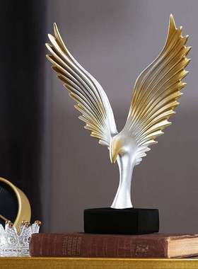 北欧创意树脂摆件现代简约家居翅膀摆设客厅玄关办公室酒柜装饰品