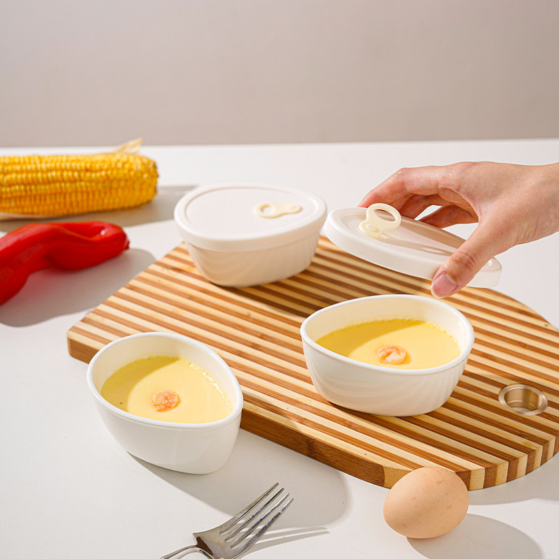 家用蒸蛋碗带盖蒸鸡蛋羹婴儿辅食碗隔水蒸菜专用碗炖盅汤盅蒸蛋器