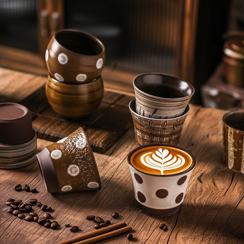 复古陶瓷马克杯日式手握咖啡杯
