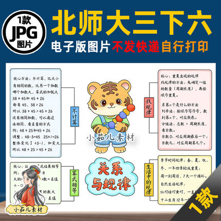 1378电子版北师大三年级数学下册第六单元关系与规律思维导图