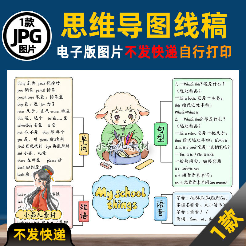 1453【电子版】外研社三年级英语上册第二单元思维导图