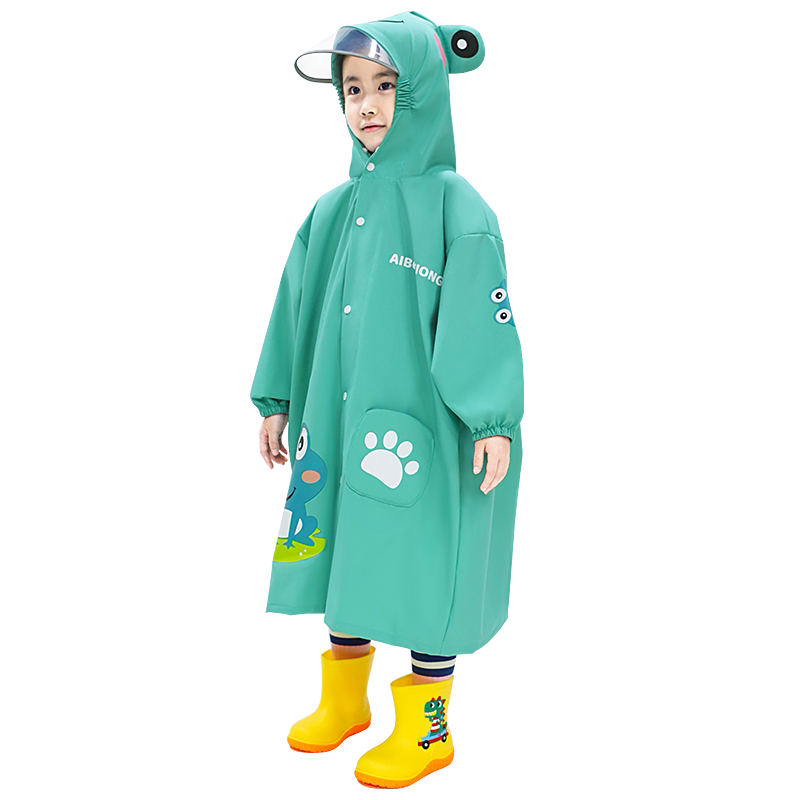 立体卡通儿童雨衣带隐形书包位