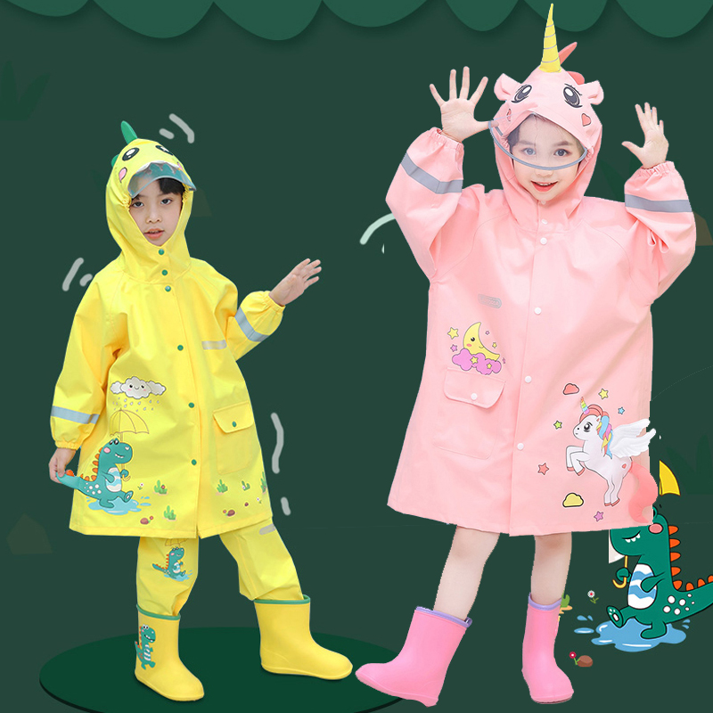 立体恐龙儿童雨衣大帽檐可背包