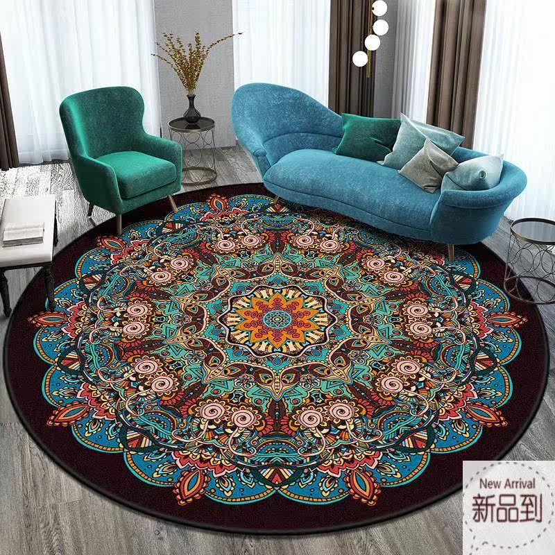 Ethnic style Retro Datura circular carpet balcony Hanging basket a living room bedroom Bedsidein the Home Fabric , Carpet  category - from Buy2taobao.com to provide professional Taobao agent buy service
