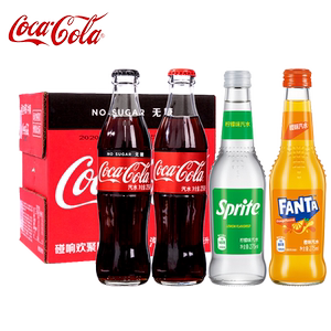 可口可乐经典玻璃瓶雪碧芬达零度