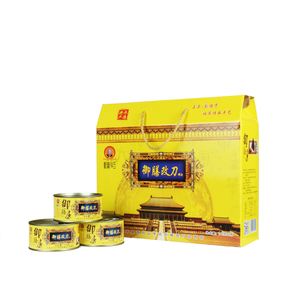 承德特产 平泉改刀肉 八沟宫廷御膳改刀肉冬笋精肉丝180g*4罐礼盒