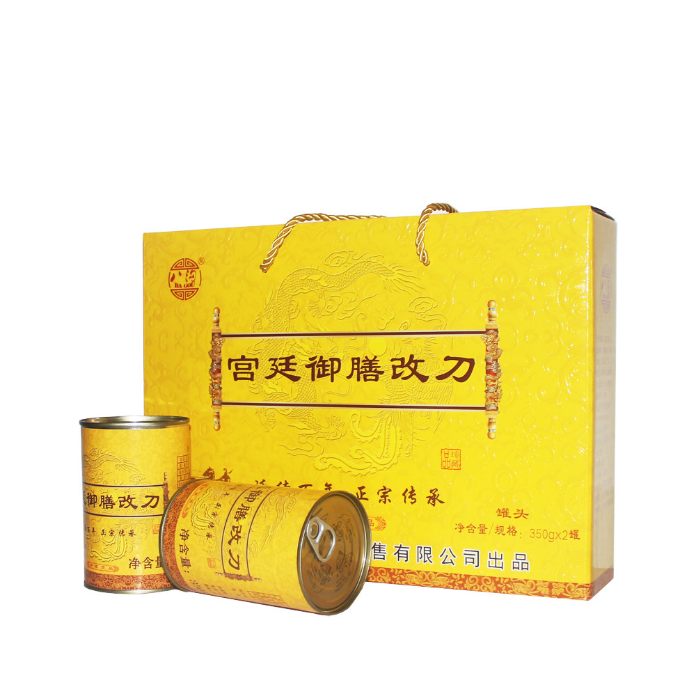 承德特产宫廷御膳改刀肉平泉五魁园改刀肉罐头精肉丝350g*2罐礼盒