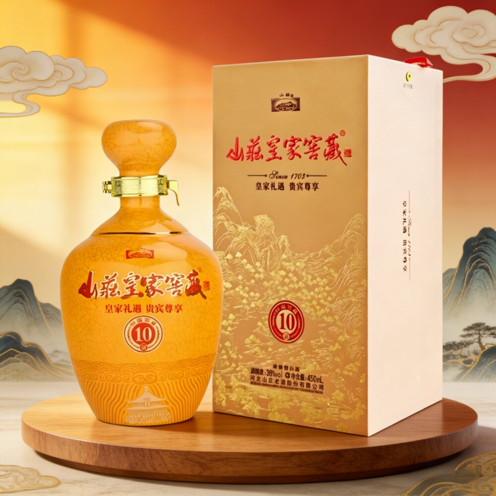 承德特产平泉山庄皇家窖藏10白酒 38度450ml纯粮浓香型白酒单瓶价