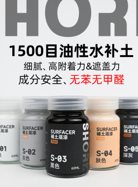 削刻shork 耐磨水补土底漆 S系列手办高达上色模型喷涂油性硝基漆