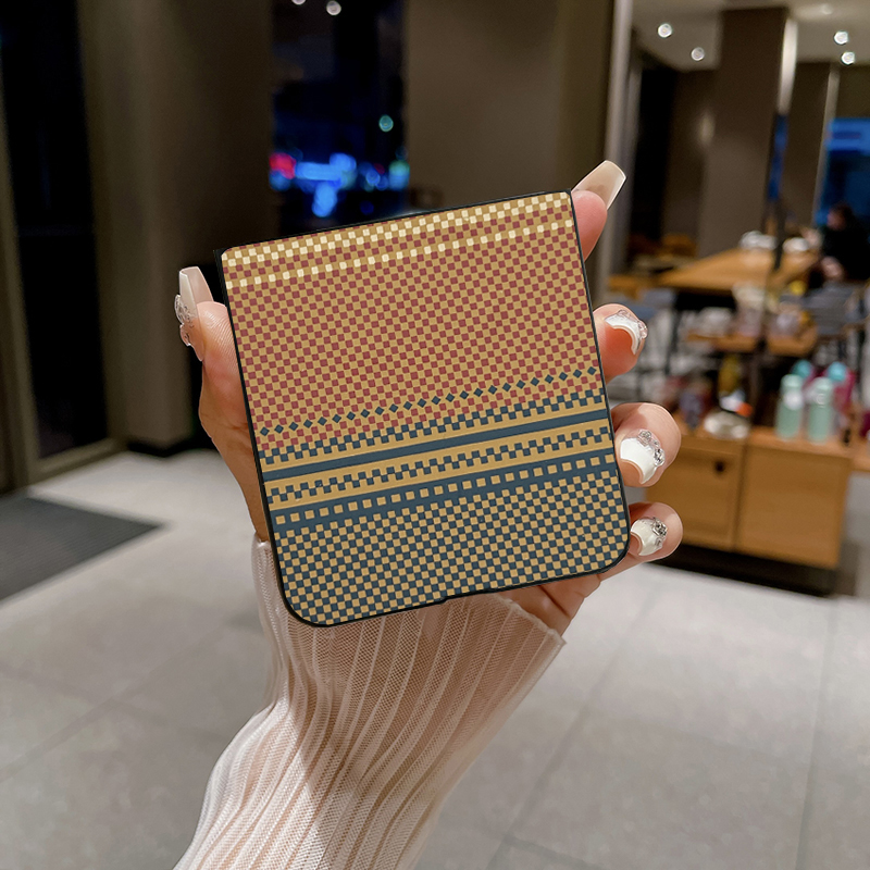 九科星适用于三星flip7手机壳凯夫拉纹纤维Z Flip6保护套商务w25Flip全包折叠屏幕flip4防摔Galaxy肤感zflip