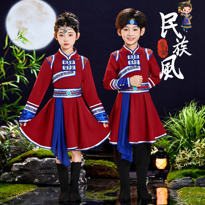 儿童蒙古族舞蹈演出服草原筷子舞