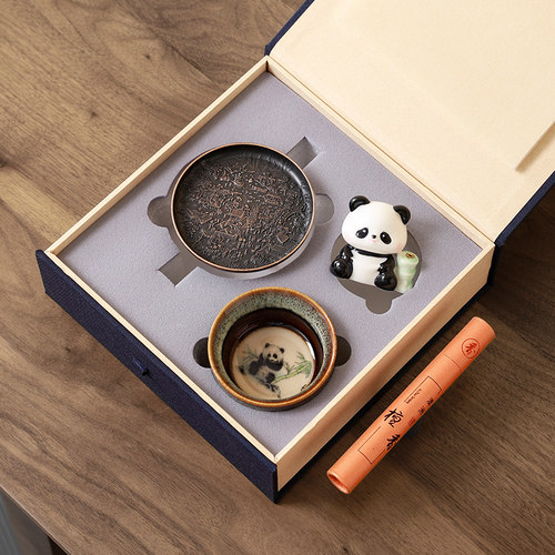 熊猫文创伴手礼成都周边纪念品送老外客户礼物茶具礼品定制礼盒装