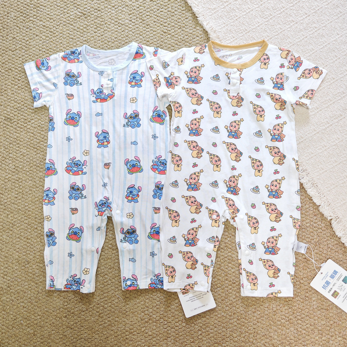 儿童连体衣薄款长裤短袖婴儿