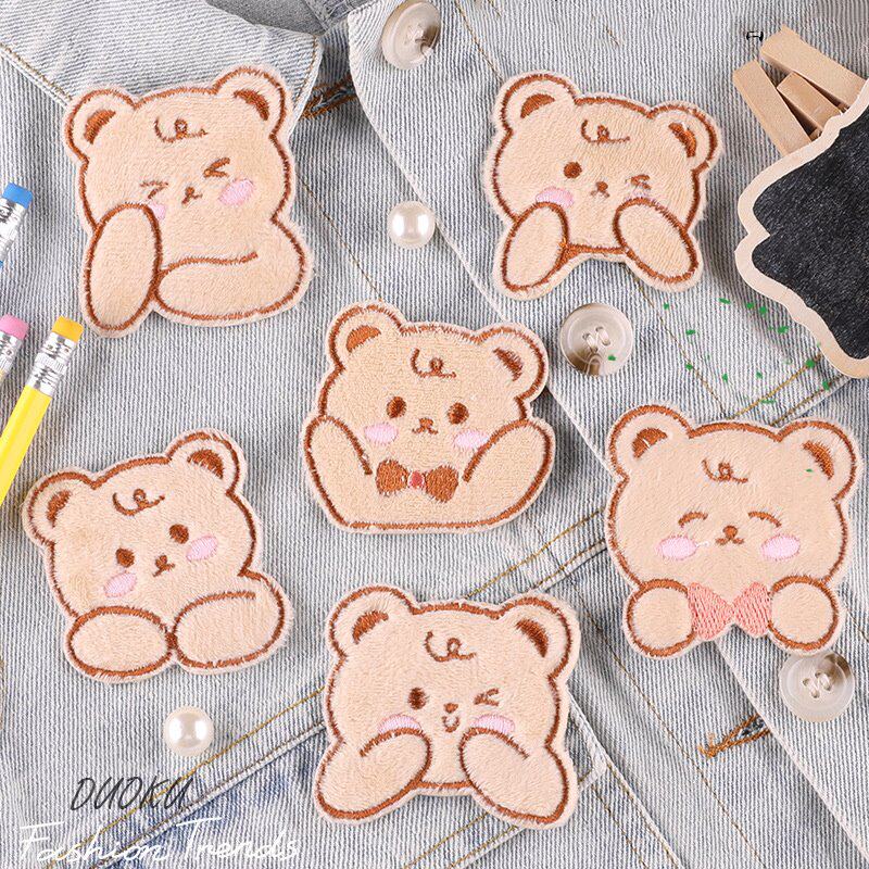 毛衣毛线补丁贴羊绒衫羊毛大衣卡通刺绣布贴自粘小熊羽绒衣服可爱