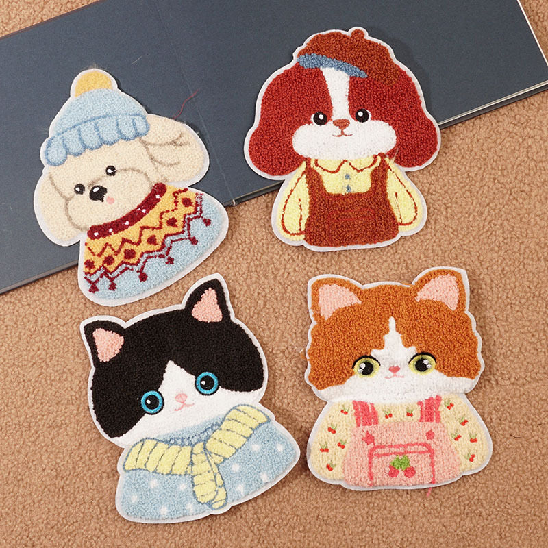 高端毛巾绣布贴卡通儿童衣服补丁贴装饰时尚刺绣贴大号秋冬绣花贴