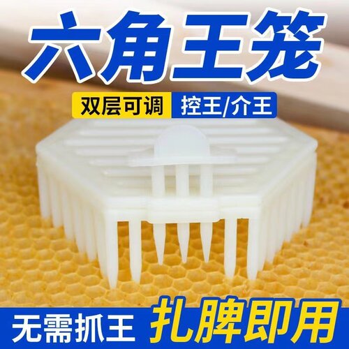 六角针式王笼多功能囚王笼介王植入蜂王中蜂意蜂通用关王分蜂王笼