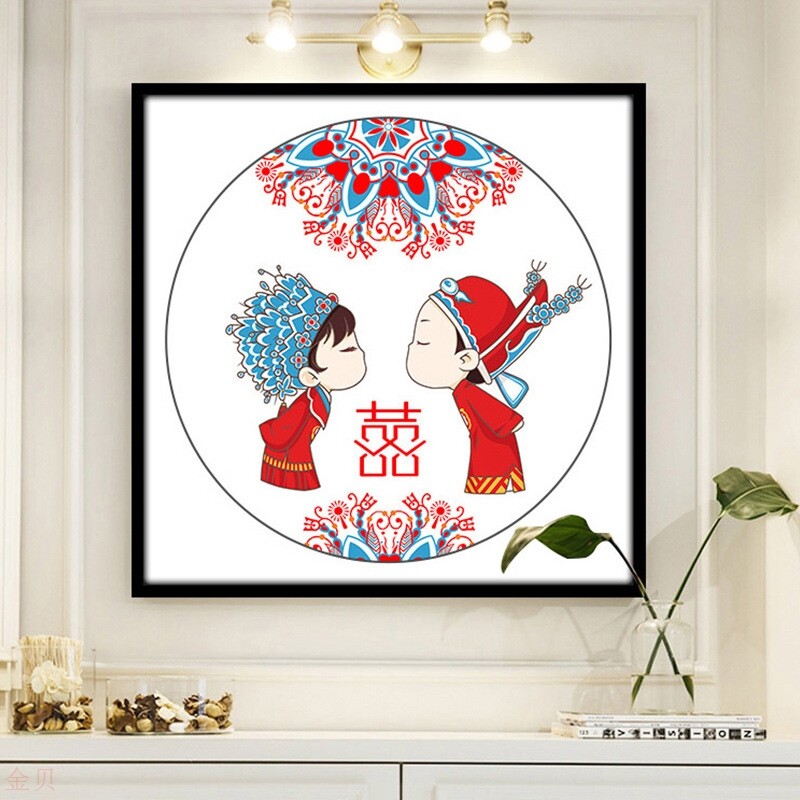 2020结婚钻石画满钻十字绣新款婚房浪漫婚礼送人新郎新娘卧室2019