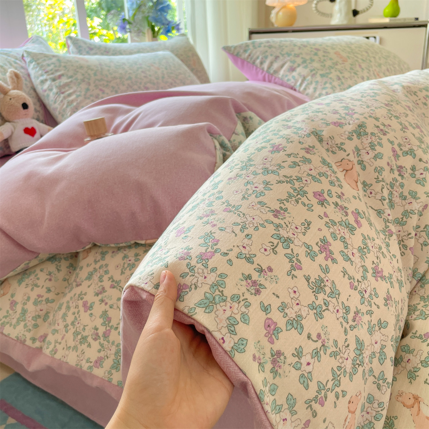 加厚磨毛床单四件套秋冬非纯棉