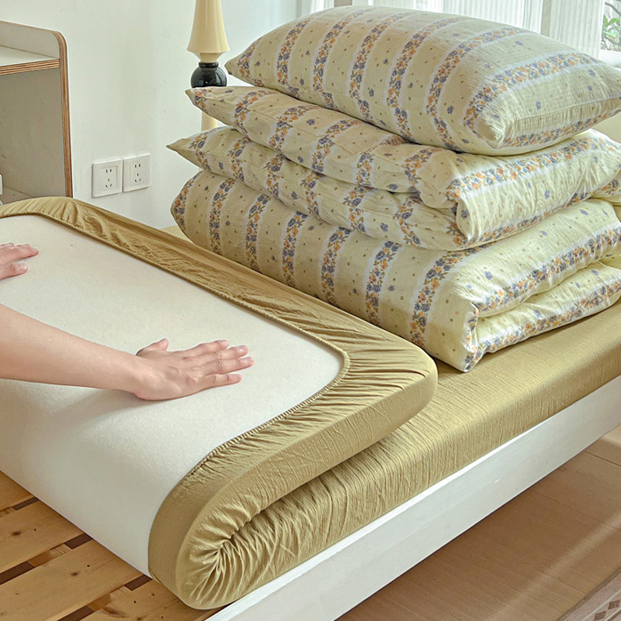 森系小清新木棉四件套学生宿舍床单被套2025新款四季通用床上用品