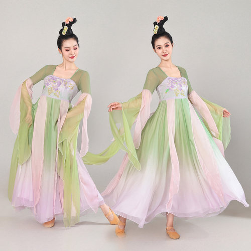 古典舞舞蹈服仙女飘逸古风超仙国风汉唐大摆裙练功演出表演服汉服