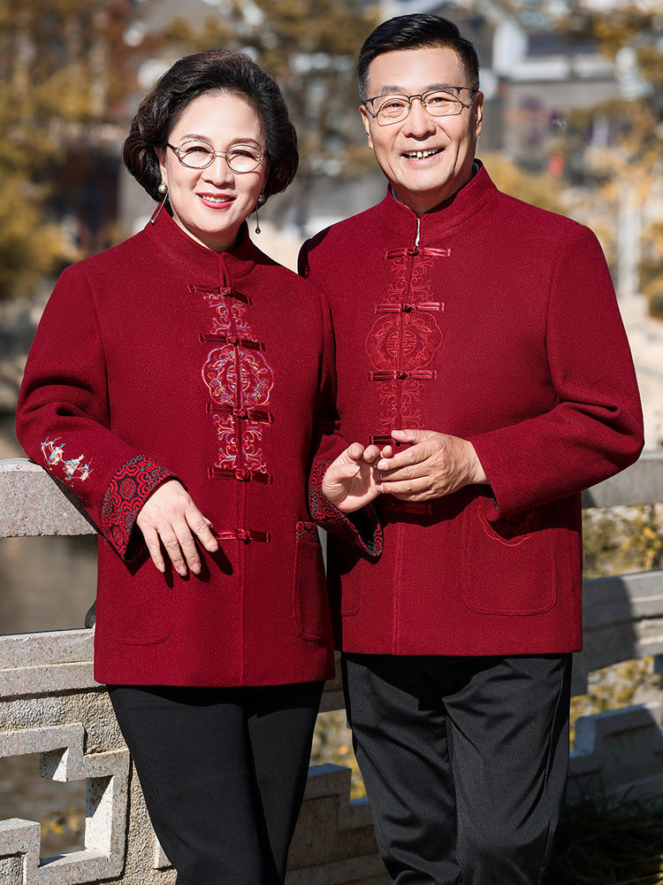 唐装男中老年爸爸婚礼外套过年老中老年女装