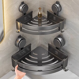 卫生间吸盘三角置物架浴室柜转角洗漱台洗手间墙上壁挂收纳架
