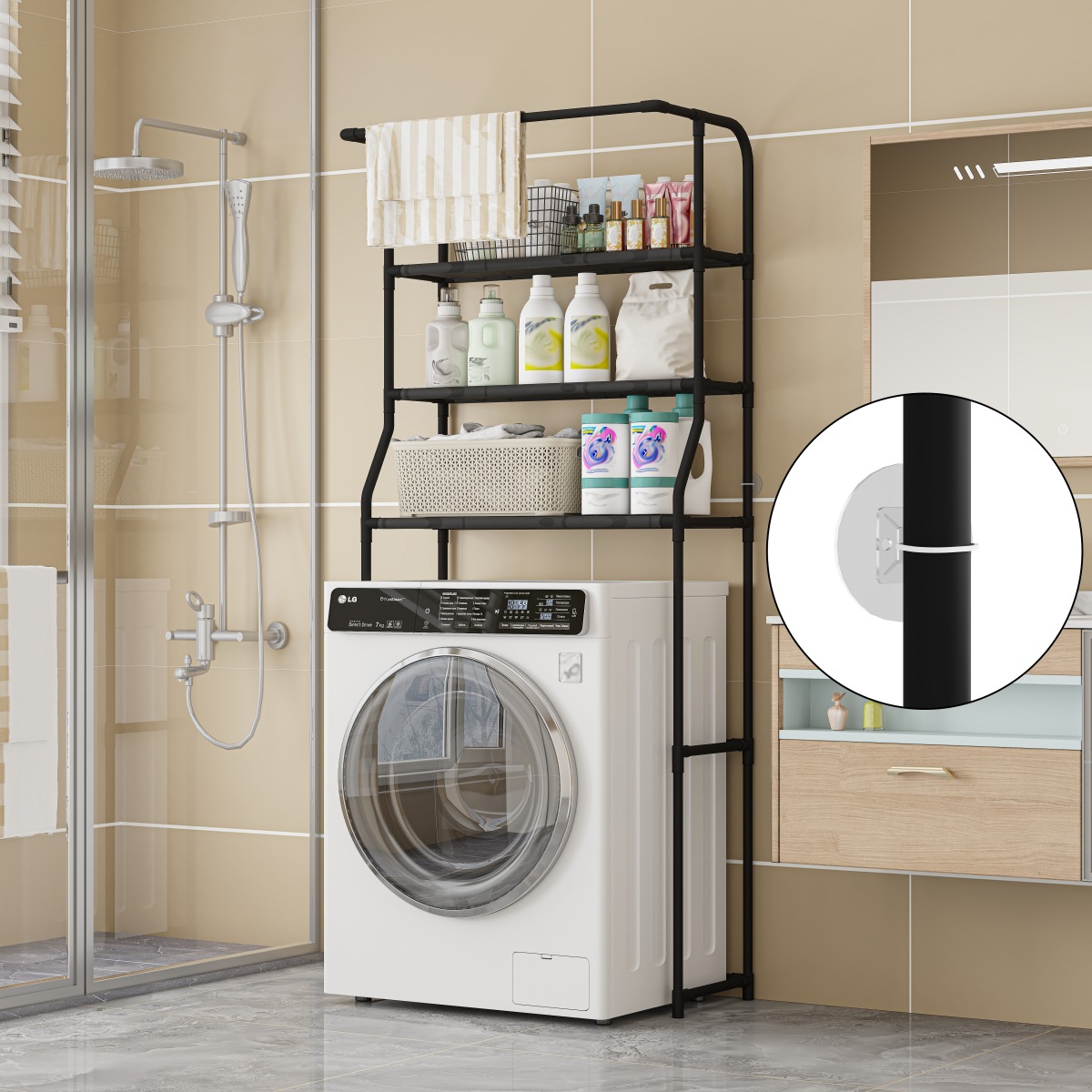 洗衣机上方置物架浴室收纳架