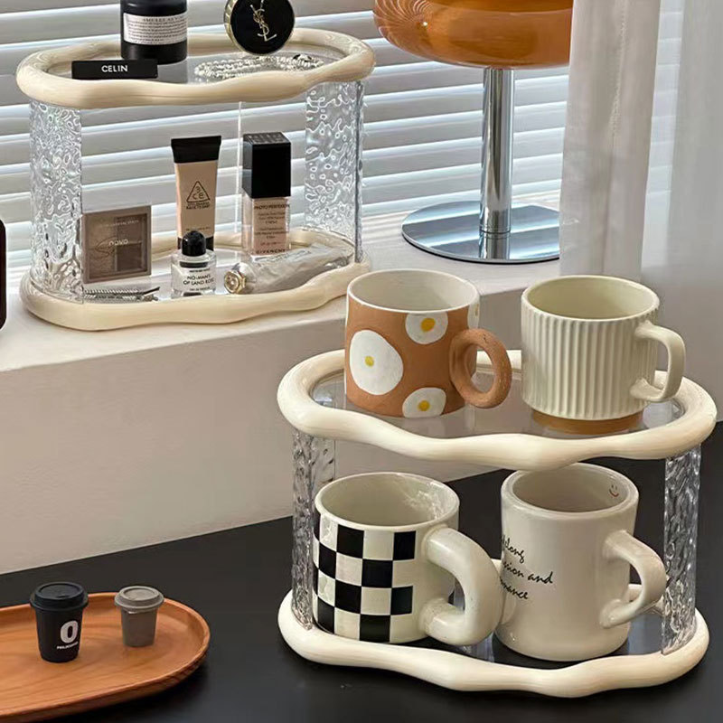 高级感桌面置物架杯子收纳架玄关