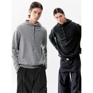 NOT UGLY 25AW 超软糯亲肤低饱和双色羊毛针织衫散口卷边打底毛衣