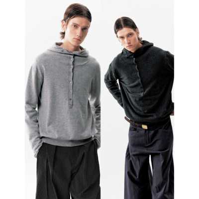 NOT UGLY 25AW 超软糯亲肤低饱和双色羊毛针织衫散口卷边打底毛衣