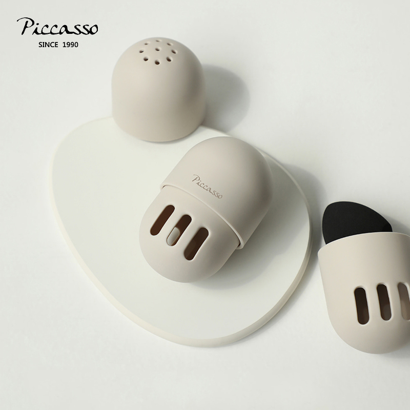 piccasso韩国美妆蛋粉扑收纳盒神器干净卫生轻松收纳硅胶柔软便携