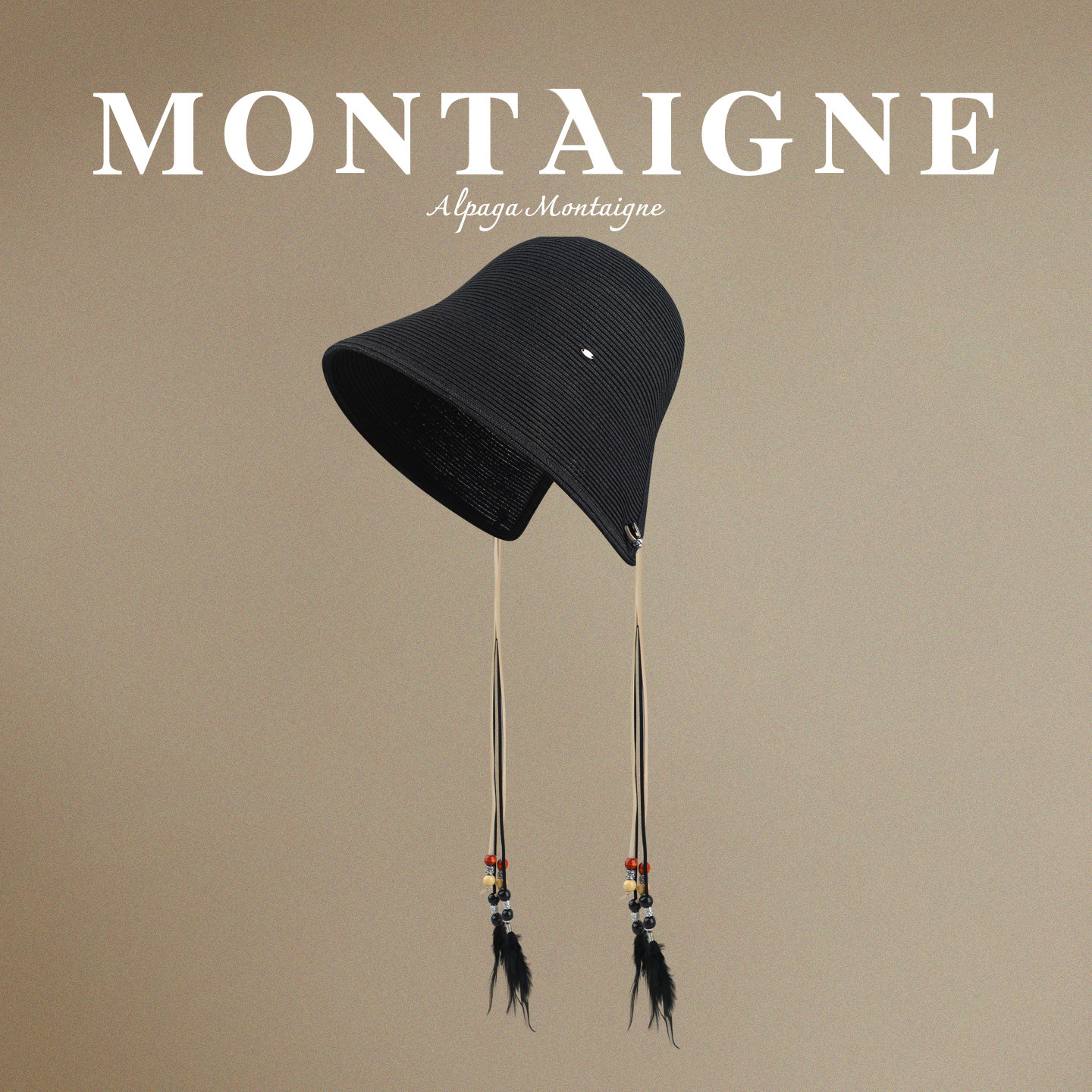 法国Montaigne/蒙田官网杨紫同款流苏草帽女赫本风防晒渔夫帽子