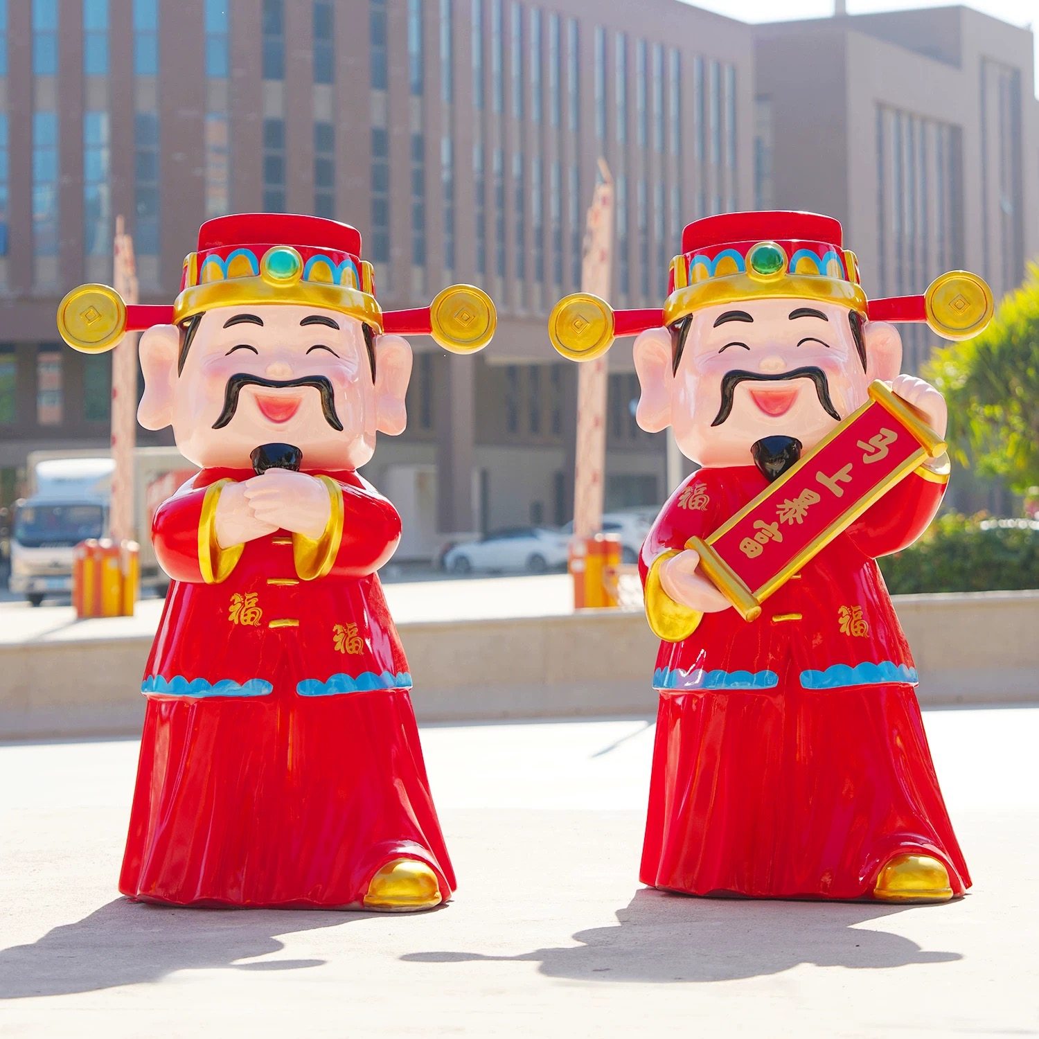 春节卡通财神爷模型玻璃钢雕塑定制商场售楼部财神爷美陈装饰布置,家居饰品,户外/庭院摆件,淘宝优惠券,粉丝福利购,淘宝优惠卷