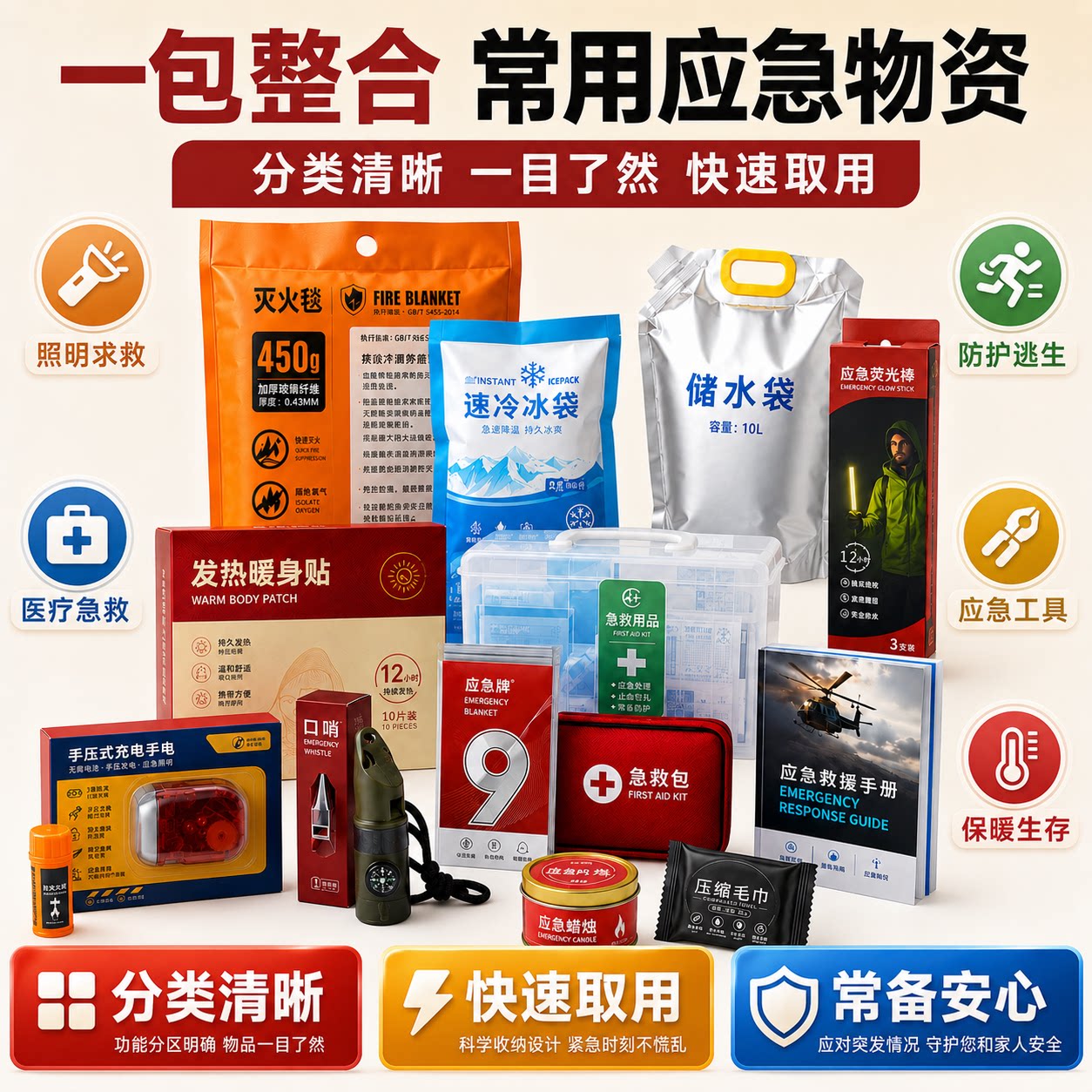 人防战略应急救援包国标版末日生存家庭应急物资储备包消防灾逃生图片