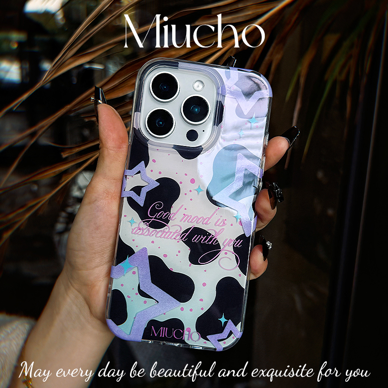 MIUCHO紫色满天星星iPhone手机壳