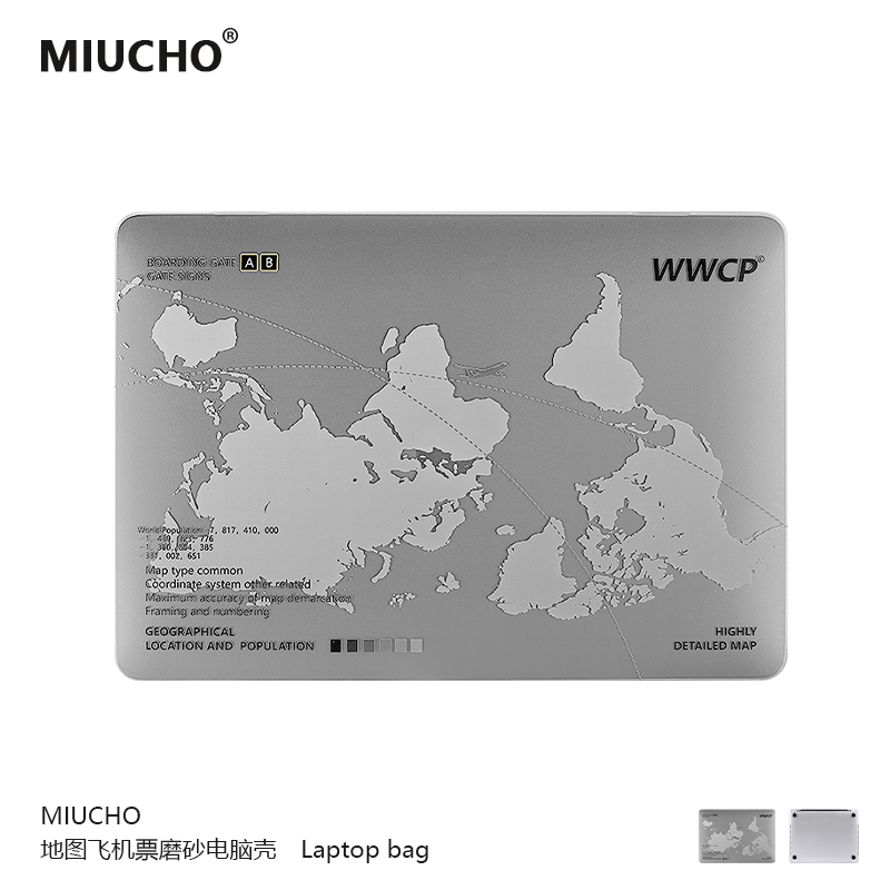 MIUCHO 世界地图电脑壳适用于苹果22款M2简约air13透明macbook14磨砂pro原创设计防摔pro16寸防磕碰保护硬壳 3C数码配件 笔记本保护壳 原图主图