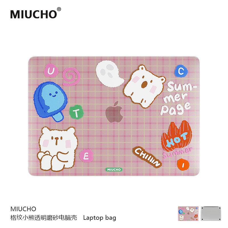 MIUCHO小熊格子布丁幽灵电脑壳