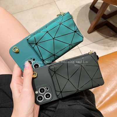 菱格零钱卡包适用红米k80手机壳k50/k60pro硅胶k70Pro斜跨note115G背包式12turbo挂绳note11pro网红note12pro